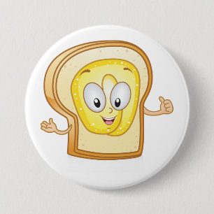 Glad Toast Kawaii Smörgås Skiva Knapp