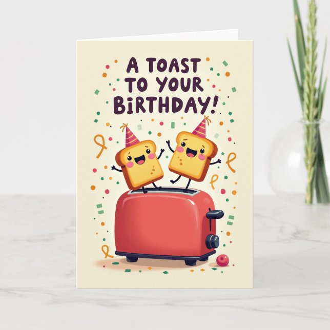 Glad Toaster Födelsedagskort Kort (Framsida)