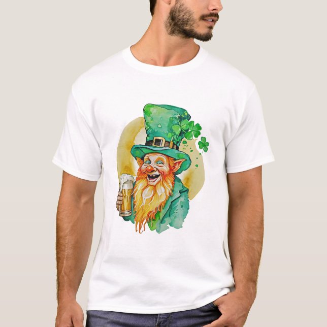Glad Tomte Dricker Öl Shamrock Brew Pub  T Shirt (Framsida)