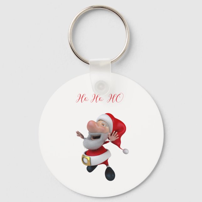 Glad Tomte Ho Ho  Nyckelring (Framsida)