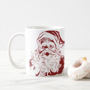Glad tomte i röd kul retro God Jul Kaffemugg
