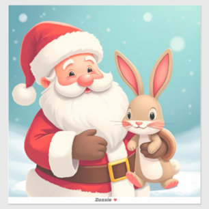 Glad Tomte i Snöig Vinterscen Klistermärken
