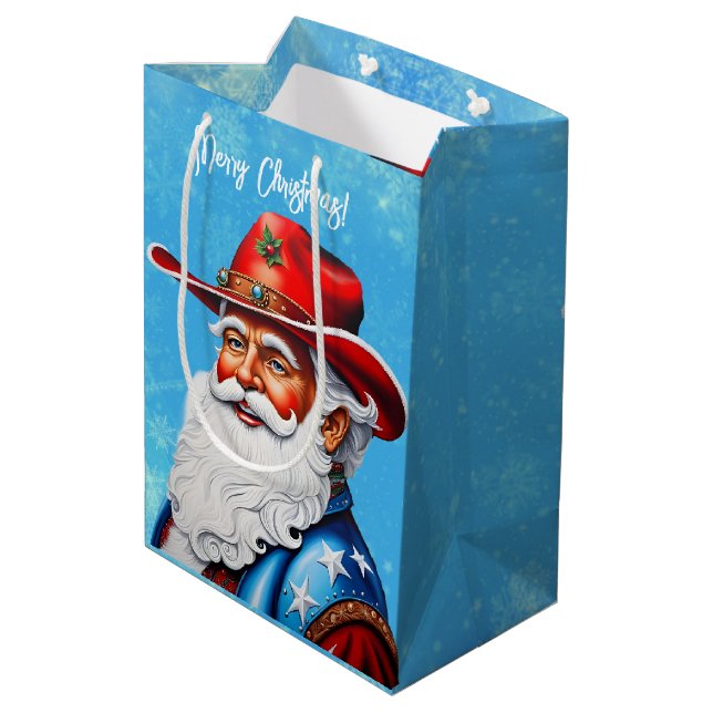 Glad tomte i västerländsk hatt jul (Baksidan Vinklad)