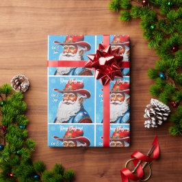 Glad tomte i västerländsk hatt jul presentpapper