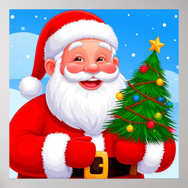 Glad Tomte Jul Högtid Vägg Dekoration Poster (Framsidan)