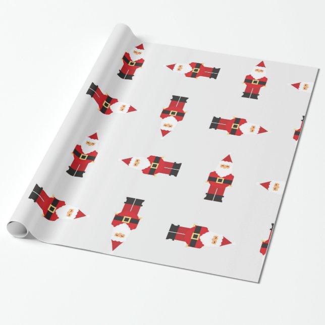 Glad Tomte Jul Inpackningspapper Presentpapper (Utrullad)