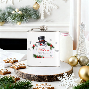 Glad tomte jul nyårshälsningar fickplunta