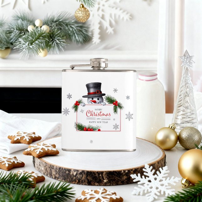 Glad tomte jul nyårshälsningar fickplunta (Skapare uppladdad)