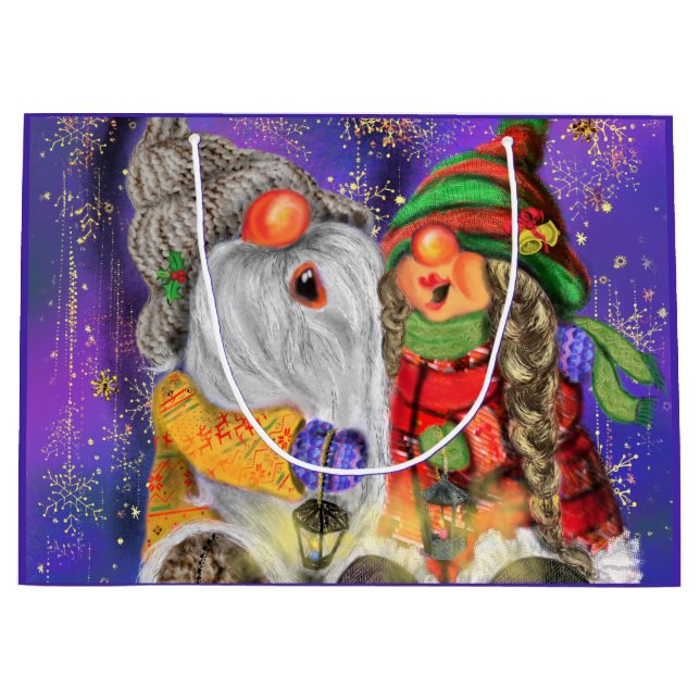 Glad Tomte Julklappspåse för Par (Framsidan)