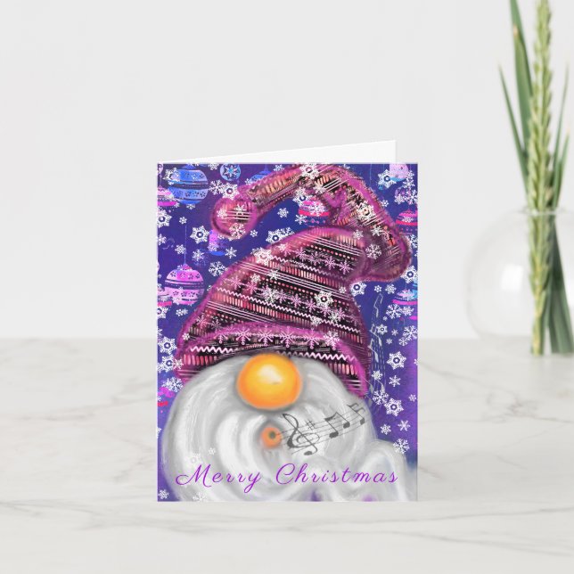 Glad Tomte Julkort Anteckningskort (Framsida)