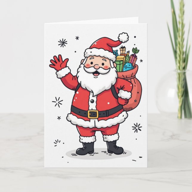 Glad tomte julkort – Tom insida Holid Kort (Framsida)