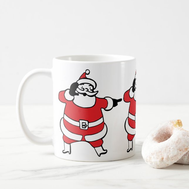 Glad tomte kallar renar på julafton kaffemugg (Med munk)