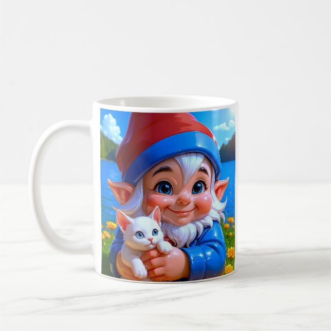 Glad Tomte Katt Kaffemugg (Vänster)