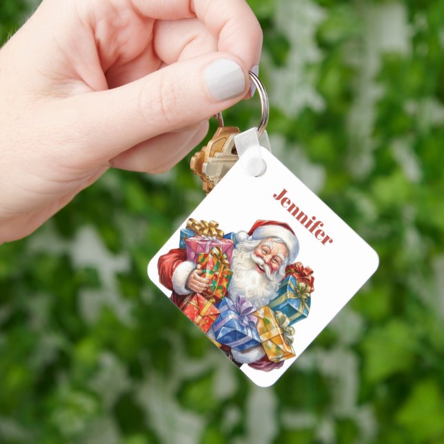 Glad tomte klassisk jul nyckelring (Hand)
