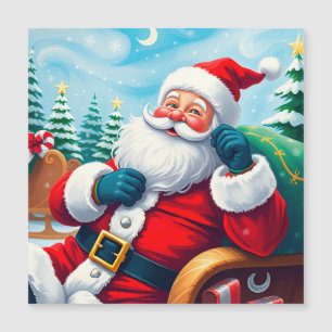 Glad tomte kopplar av i festlig släde