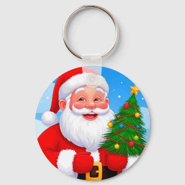 Glad tomte nyckelring (Framsida)
