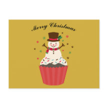 Glad tomte på en Cupcake julkort