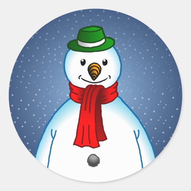 Glad Tomte Runt Klistermärke (Framsida)