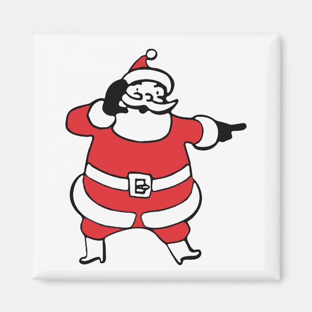 Glad tomte som kallar renar på julen magnet (Framsidan)