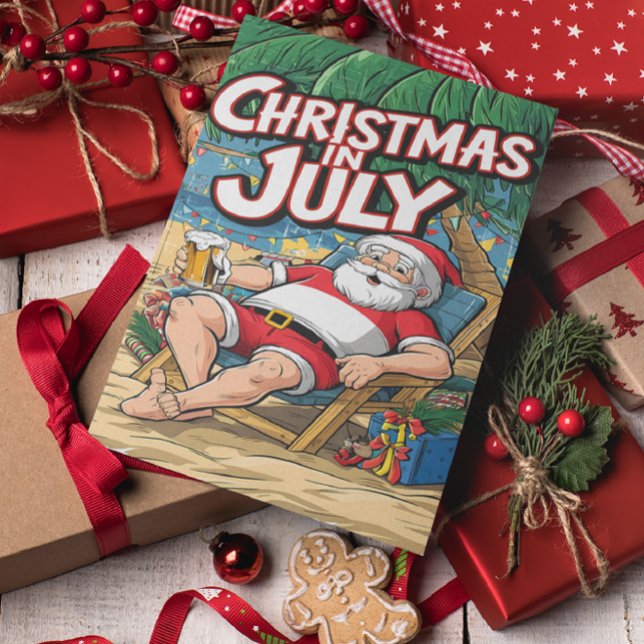 Glad Tomte som slappnar av med öl Vykort (Skapare uppladdad)