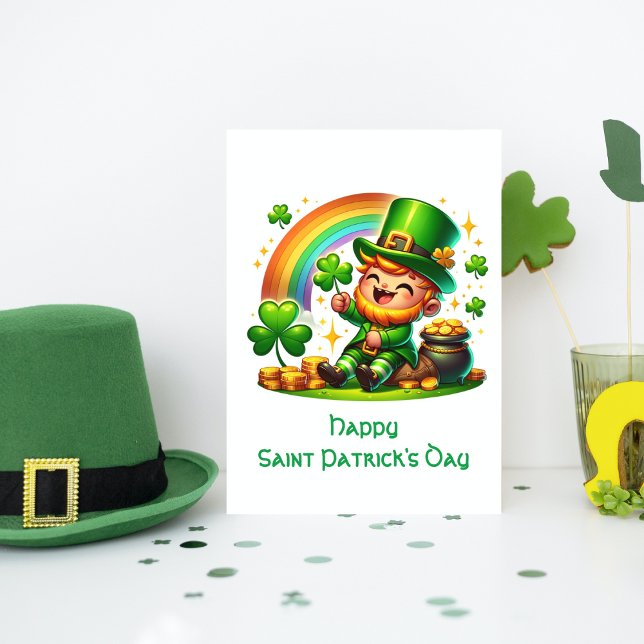 Glad Tomte: St. Patricks Dag Fest  Helgkort (Skapare uppladdad)