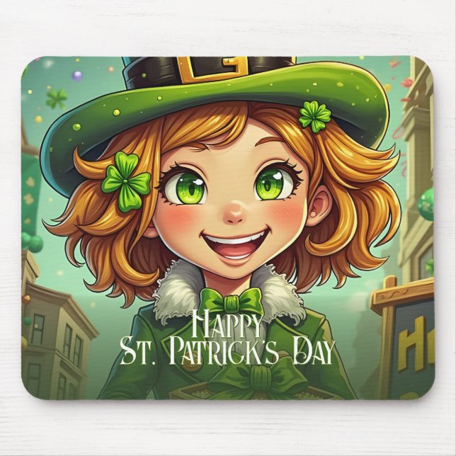 Glad Tomte - St. Patricks dag Lucky Char Musmatta (Framsidan)