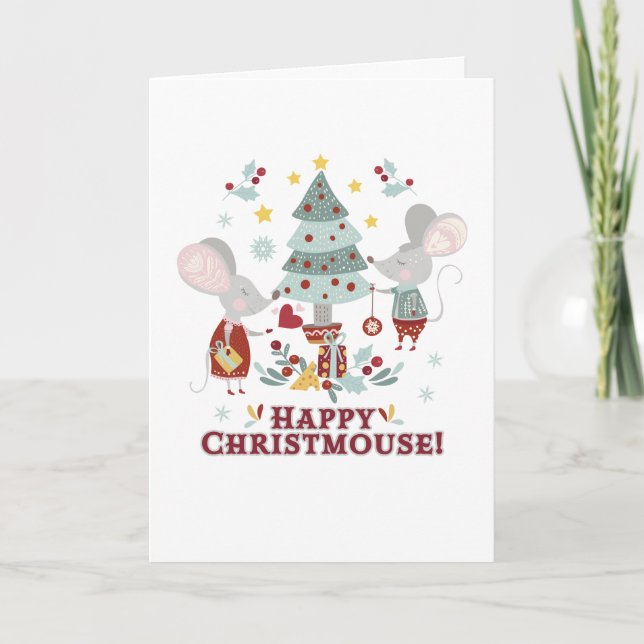 Glad tomte tack kort (Framsida)