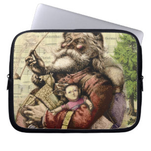 Glad Tomte trädkassisk illustration Laptop Sleeve