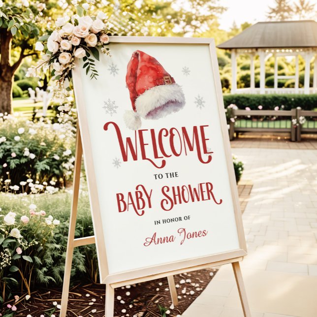 Glad tomtehatt Baby Shower Välkomstskylt Poster (Skapare uppladdad)