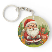 Glad tomtenyckelring charm