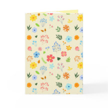Glad trädgård med vilda blommor fällbart kort