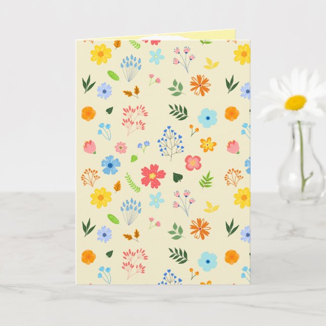 Glad trädgård med vilda blommor fällbart kort (Liten växt)