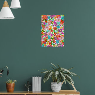Glad trädgårdsblomning poster