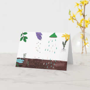 Glad trädgårdssäsong   Trädgårdsillustration  Kort