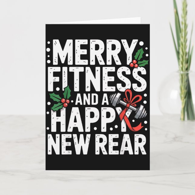 Glad Träning Gott Nytt Bakre Workout Fitmas Jul Kort (Framsida)