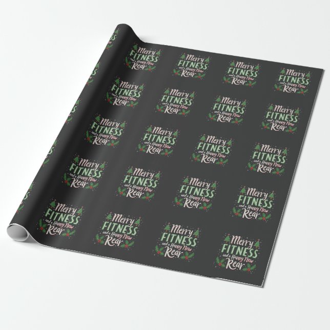 Glad träning och gott nytt bakre kroppsbyggande ju presentpapper (Utrullad)