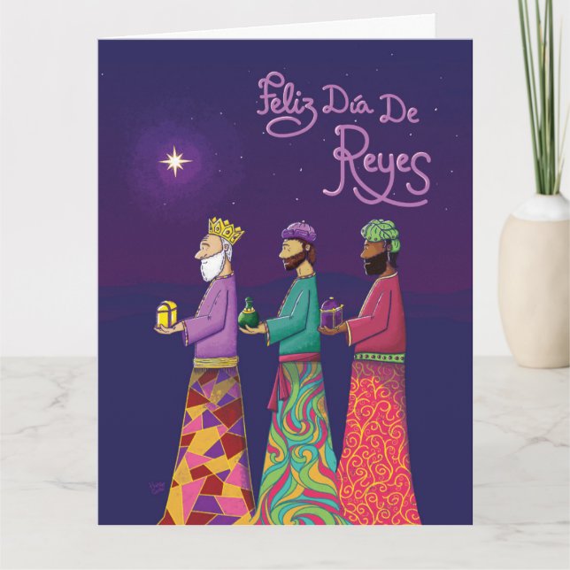 Glad Trettondedag / Happy Three Kings Day Kort (Framsida)