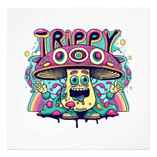 Glad Trippig Svamp Fototryck (Framsidan)