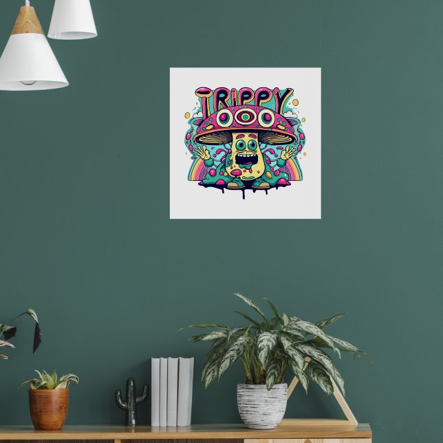 Glad Trippig Svamp Poster (Vardagsrum 1)