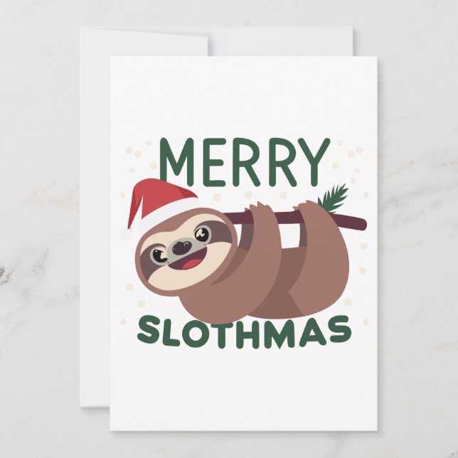 Glad Trögtmas Rollig Lat Djur Julkort (Framsida)
