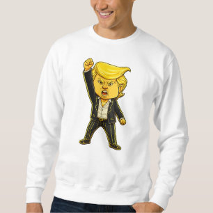 Glad Trump Revers Meme Kamp Kamp Ilsken Trump Pop Lång Ärmad Tröja