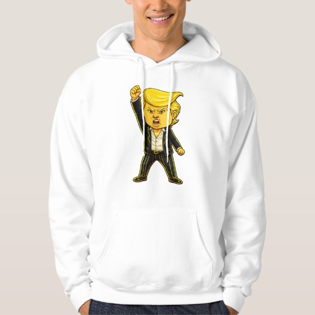 Glad Trump Reversnål Meme Fight Fight Ilsken Trump Hoodie (Framsida)