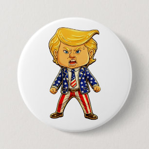 Glad Trump Reversspänne MAGA USA Flagga Patriotisk Knapp