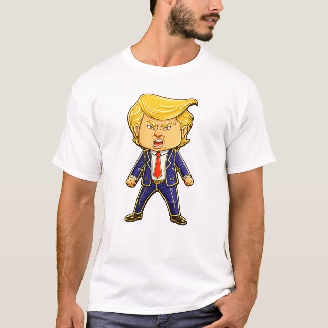 Glad Trump Reversspänne Meme Ilsken Trump Popkonst T Shirt (Framsida)