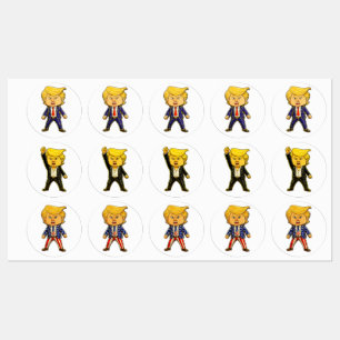Glad Trump, Rolig Trump, Rolig Meme Chibi Tecknad Klistermärke