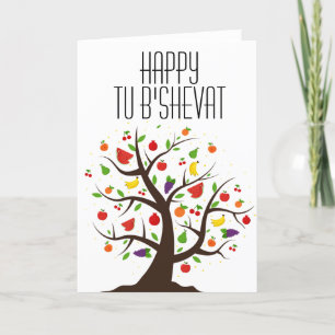Glad Tu B'Shevat fruktträd Helgkort