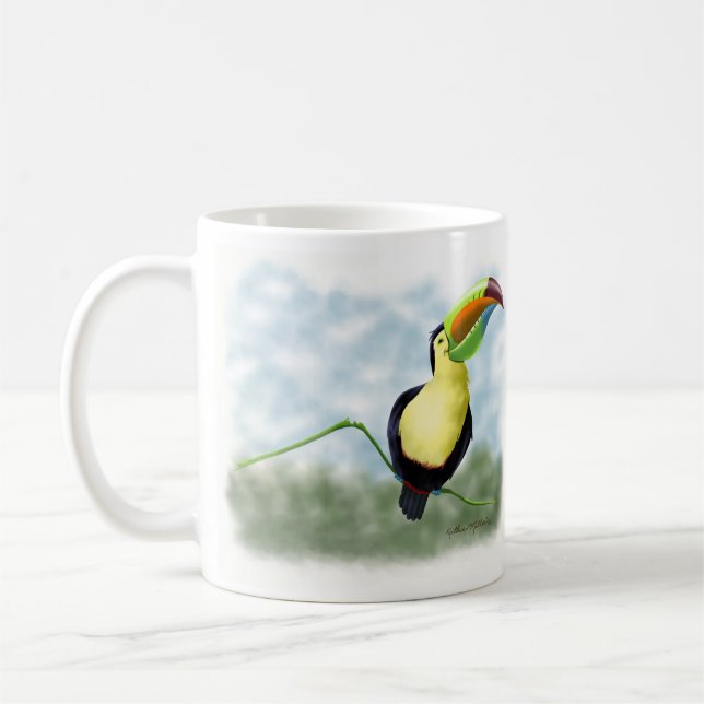 Glad Tukan Tecknad Film Kaffemugg (Vänster)