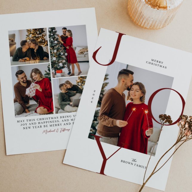 Glad typografi Modern juldfoto Julkort (Skapare uppladdad)