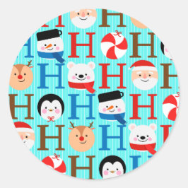 Glad Unik Festlig Julskrift Runt Klistermärke