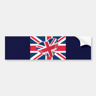 Glad Union Jack-flagga med hjärta konst Bildekal